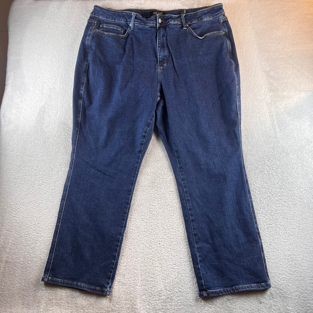 Judy Blue Los Angeles Straight Leg Jeans Dark Wash Stretch JB88575 DK 24W